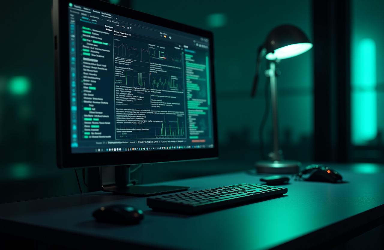 Custom AI Dashboard Interface showing real-time analytics and predictive metrics